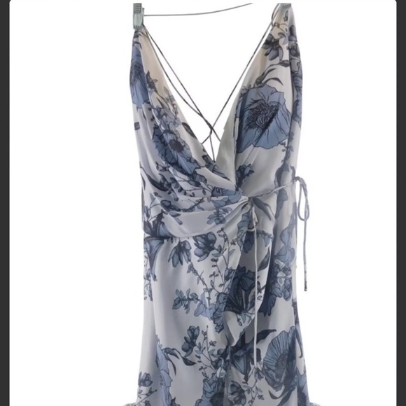 Fame And Partners Beckham Floral Ruffle Maxi Dress Pink Size 4 $249 MSRP - Picture 10 of 13